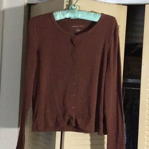 Brown button up shirt